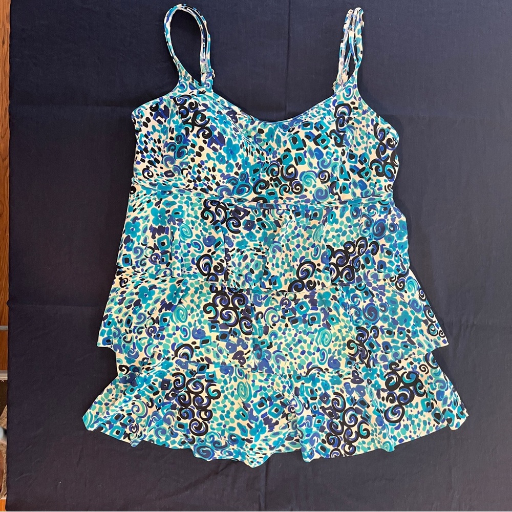 Longitude Tiered Swim Dress Size 14